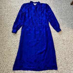 Princeton Dennis Fashion Shirt Dress Size 8 Vintage Midi Polyester 80s FLAW